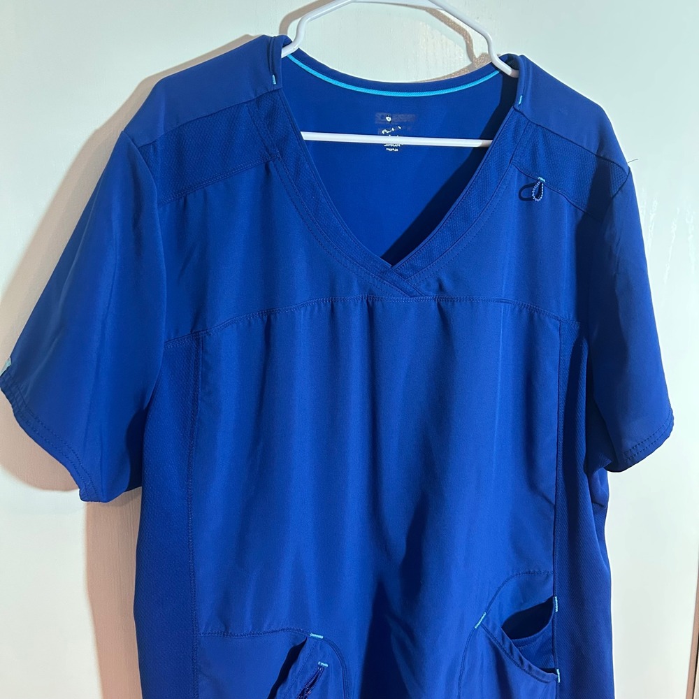 Scrubstar Performance Electric Blue V-Neck Scrub Top 3XL - Picture 2 of 6